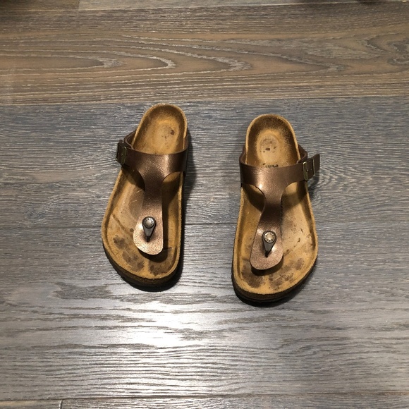 Birkenstock Shoes - Birkenstock Gizeh Birko-Flor Toffee sandals